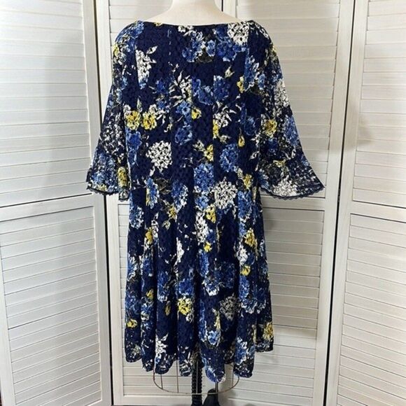 Chris McLaughlin Floral Dress Plus 24W Size Floral Fit & Flare - Picture 7 of 13